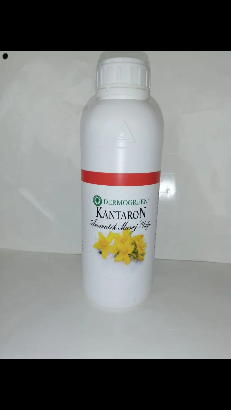 Beyaz şişede kantaron aromalı masaj yağı