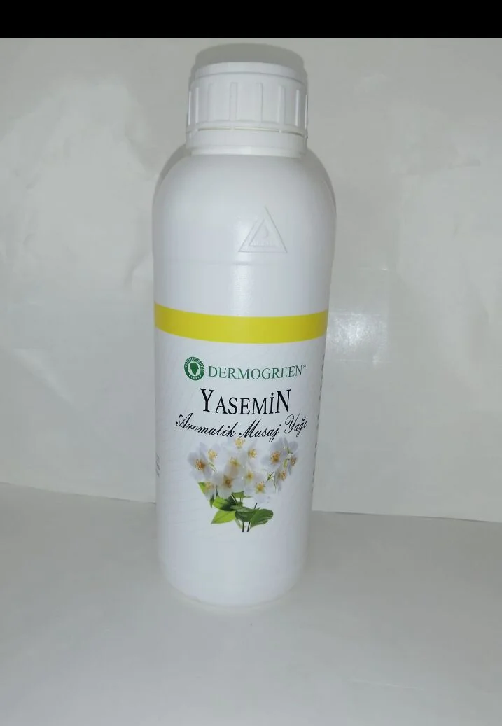Beyaz şişede yasemin aromalı masaj yağı
